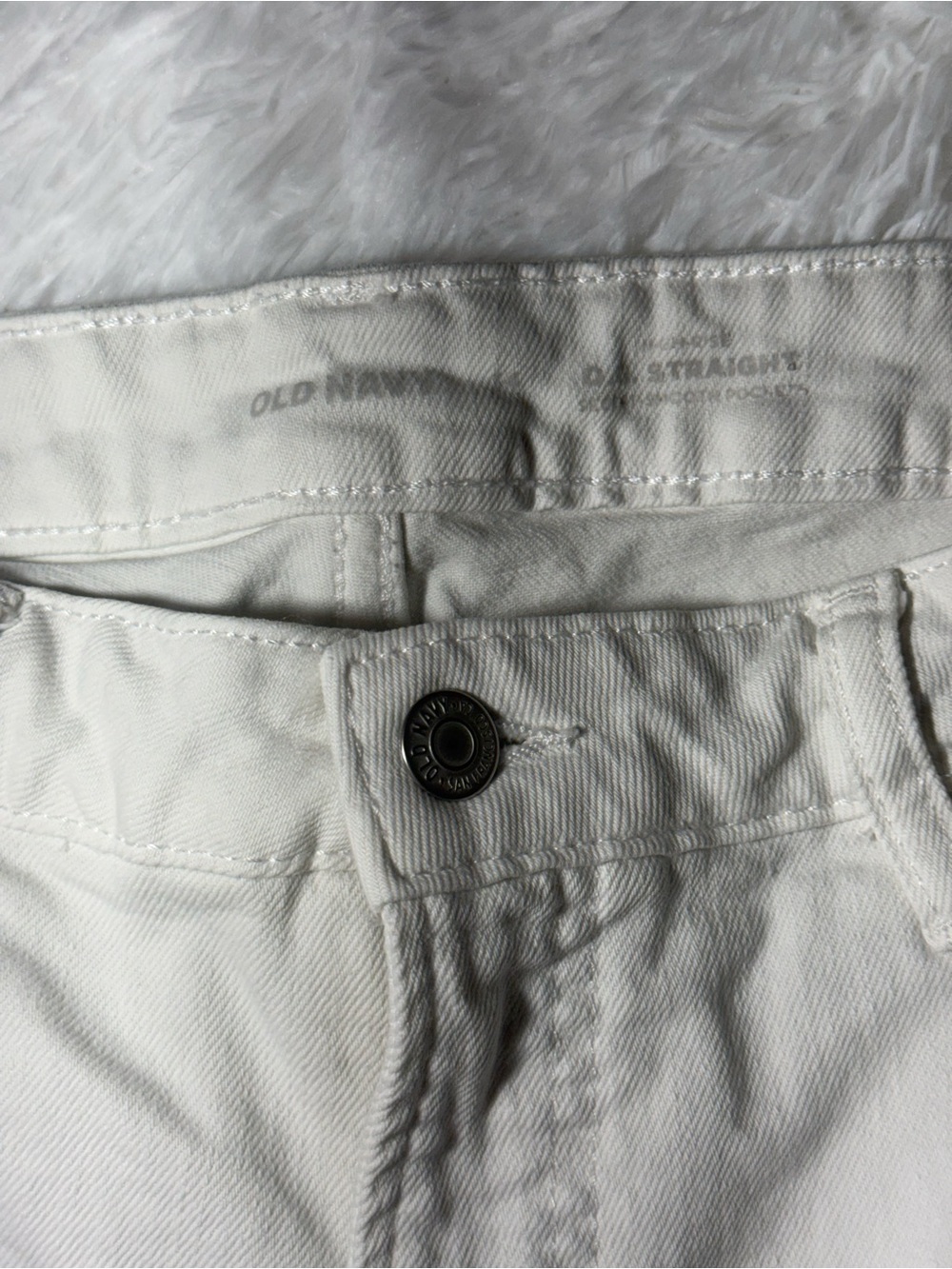 Old Navy White High Rise Denim Shorts Size 14 OG Straight Stretch - Picture 7 of 9